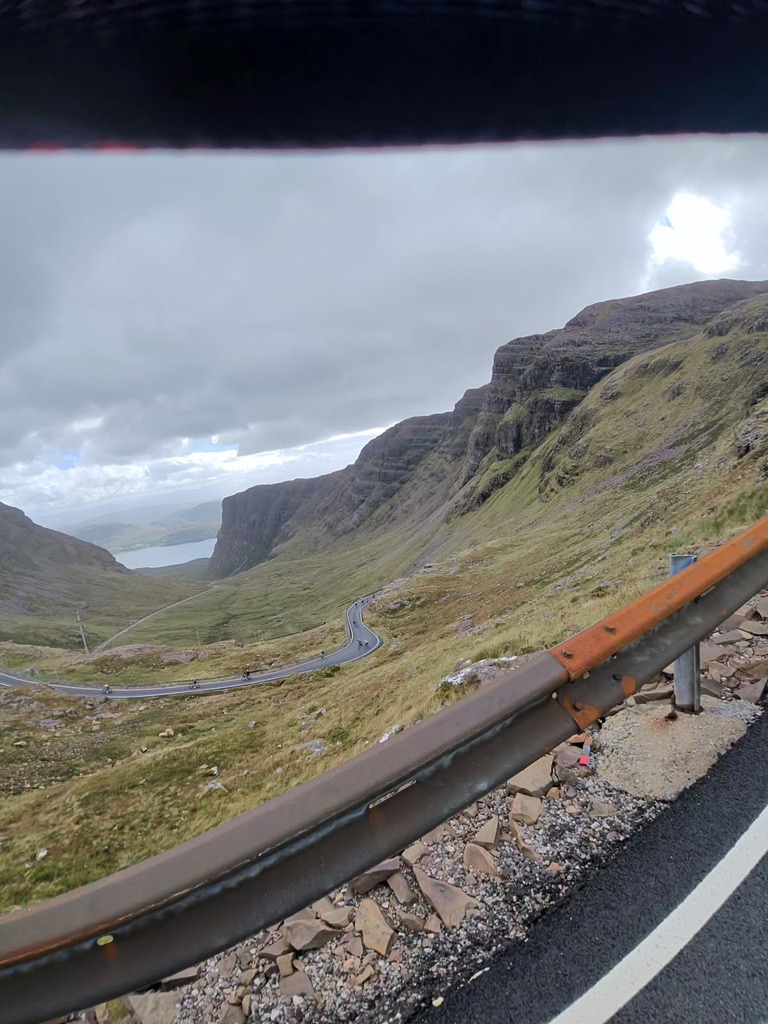 Cyclists climbing the mountain road during The Bà Sportive